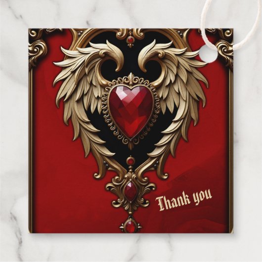 Das gotische Herz von Feuer und Gold. Geschenkanhänger (Rückseite)