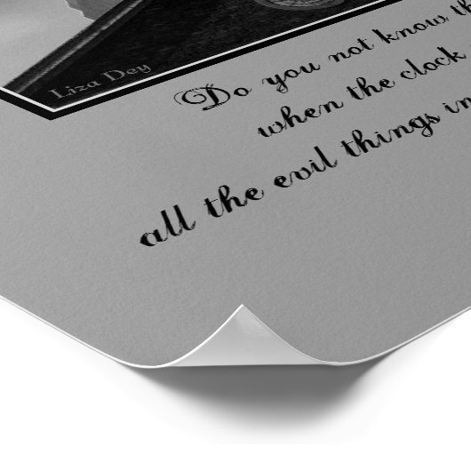 Das gotische Plakat "The Tower Clock" (Ecke)