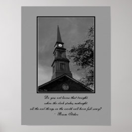Das gotische Plakat "The Tower Clock"