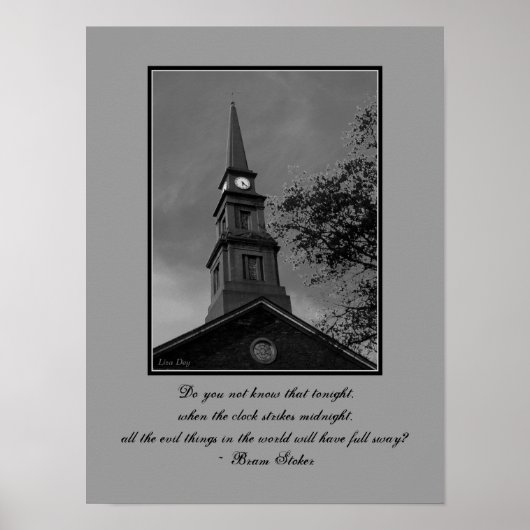 Das gotische Plakat "The Tower Clock" (Vorne)