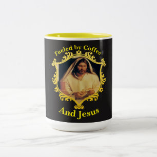 Das göttliche Abendmahl: Brotbrechen mit Jesus Zweifarbige Tasse