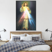 Das göttliche Barmherzigkeit-Leinwand-Devotional I Leinwanddruck (Insitu (Schlafzimmer))