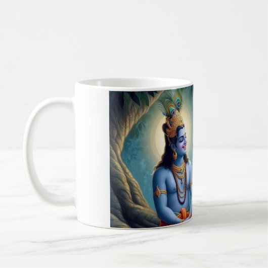 Das göttliche Duo: Mahadev und Shrikrishna Masterp Kaffeetasse (Links)