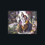 Das göttliche Liebespaar Leinwanddruck<br><div class="desc">Schönes Gemälde des berühmten spirituellen Künstlers Vishnudas.</div>