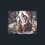 Das göttliche Liebespaar Leinwanddruck<br><div class="desc">Schönes Gemälde des berühmten spirituellen Künstlers Vishnudas.</div>