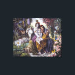 Das göttliche Liebespaar Leinwanddruck<br><div class="desc">Das ist eines der bekanntesten und geliebtesten Gemälde von Radha und Krishna in einem schönen Porträt des berühmten transzendentalen Künstlers Vishnudas. Sie können es anpassen: die Größe,  die Sie möchten.</div>