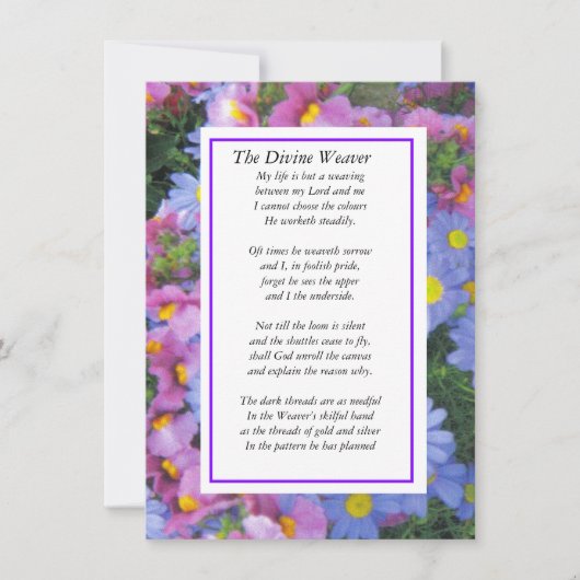 Das Göttliche Wetter mit lila Feiertagskarte (Vorderseite)