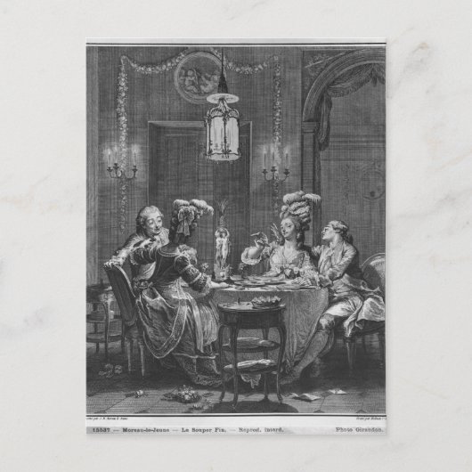 Das Gourmet-Abendessen Postkarte (Vorderseite)