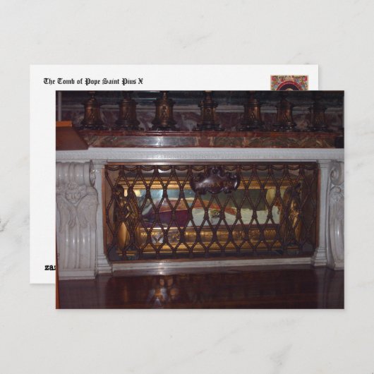Das Grab des Papstes Saint Pius X Postkarte (Vorne/Hinten)