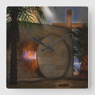 Das Grab Quadratische Wanduhr