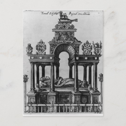 Das Grabmal von Elisabeth I, 1620 Postkarte (Vorderseite)