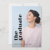 DAS GRADUATE FARBSCHWARZE TEXT Zwei Foto ABSCHLUSS Ankündigung (Vorderseite)