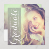 Das Graduate feiern | Eleganter Foto Abschluss Einladung (Vorne/Hinten)