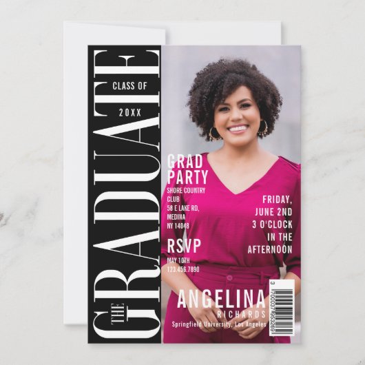 Das Graduate Fun Trendy Magazine deckte das Grad-P Einladung (Vorderseite)