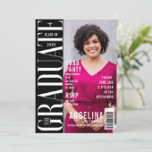 Das Graduate Fun Trendy Magazine deckte das Grad-P Einladung (Stehend Vorderseite)