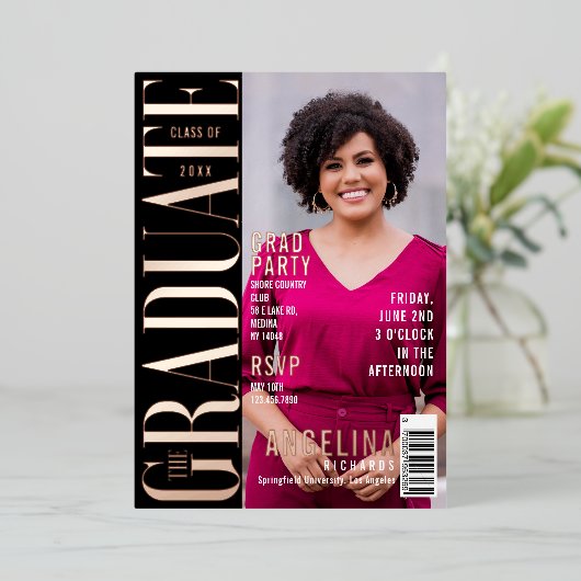 Das Graduate Fun Trendy Magazine deckte das Grad-P Folieneinladung (Stehend vorne)
