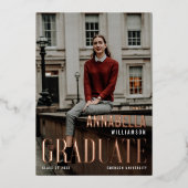 Das Graduate Trendy Classy Grad Magazine Cover Folieneinladung (Vorderseite)