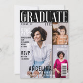 Das Graduate Trendy Magazine deckt 3 Foto Grad ab Einladung (Vorderseite)
