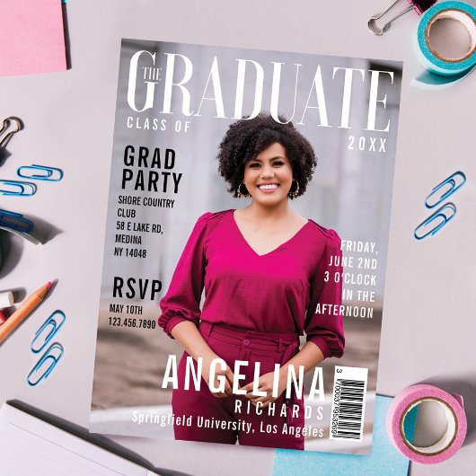 Das Graduate Trendy Magazine deckte das Party Grad Einladung
