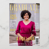 Das Graduate Trendy Magazine deckte das Party Grad Folieneinladung (Vorderseite)