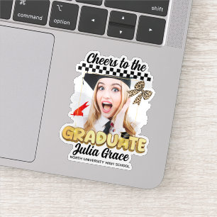 Das Graduate White Custom Foto Aufkleber