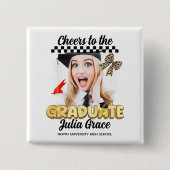 Das Graduate White Custom Foto Button (Vorderseite)