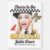 Das Graduate White Custom Foto Magnet (Vorderseite)