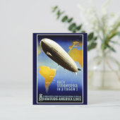 Das Graf Zeppelin Line Vintage Travel Poster Postkarte (Stehend Vorderseite)