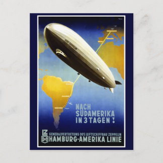 Das Graf Zeppelin Line Vintage Travel Poster Postkarte