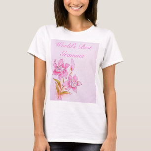 Das Gramma der Welt bester rosa Lilien-T - Shirt
