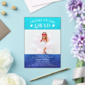 Das Grand Trendy Modern Foto Blue Acryleinladungen (In Situ (Hochzeit))