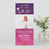 Das Grand Trendy Modern Foto Pink Lila Einladung (Stehend Vorderseite)