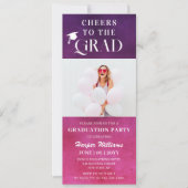 Das Grand Trendy Modern Foto Pink Lila Einladung (Vorderseite)