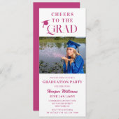 Das Grand Trendy Modern Foto Pink Script Einladung (Vorne/Hinten)