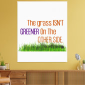 Das Gras ist auf der anderen Seite nicht grüner Leinwanddruck (Insitu (Wohnzimmer))