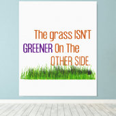 Das Gras ist auf der anderen Seite nicht grüner Leinwanddruck (Insitu (Holzboden))