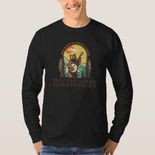 Das Gras ist blau in Mississippi Vintage-Bär-Banj T-Shirt