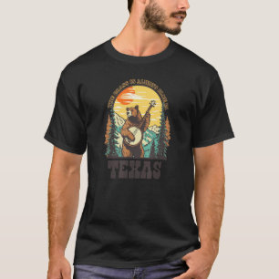 Das Gras ist blau in Texas Vintage-Bär Banjo-Spiel T-Shirt