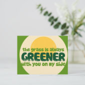 Das Gras ist grüner Postkarte (Stehend Vorderseite)