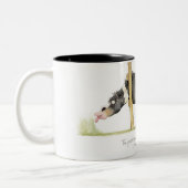 "Das Gras ist immer grüner…" Becher Zweifarbige Tasse (Links)