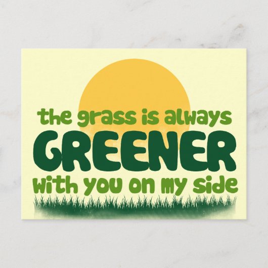 Das Gras ist immer grüner Postkarte (Vorderseite)
