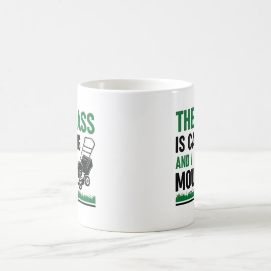 Das Gras ruft und ich muss mähen Kaffeetasse (Mittel)