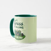 Das Gras ruft und ich muss mähen Tasse (Vorderseite Links)