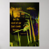 Das Gras steht hinter.. aber das Wort unseres Gott Poster (Vorne)