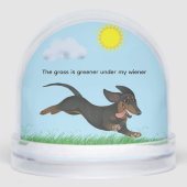 DAS GRASS IST GRÜNER UNTER MEINER DACKEL SCHNEEKUGELN (Vorderseite)