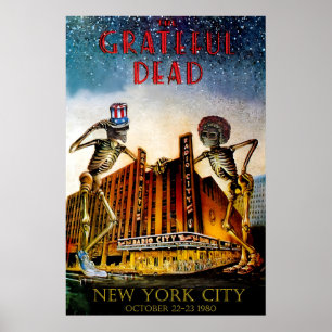 Das Grateful Dead 1980 Radio City NY Konzert Poster