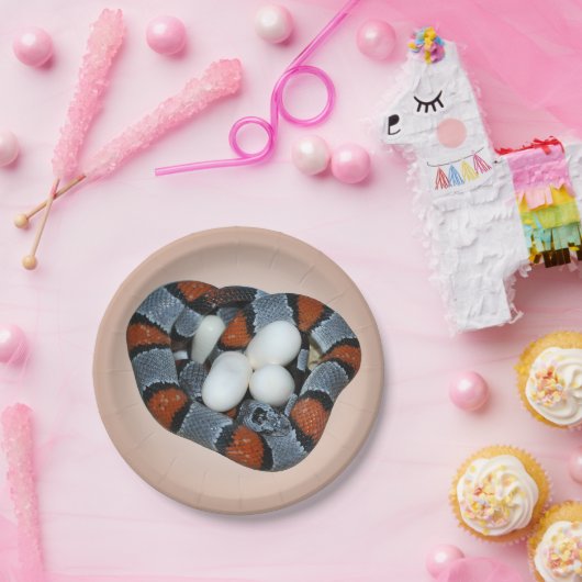 Das grau-mit einem Band versehene kingsnake Pappteller (Party)