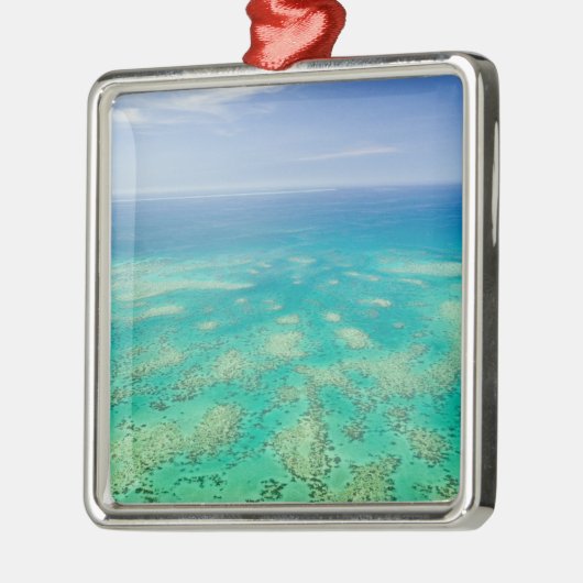 Das Great Barrier Reef, Luftbild von Green Silbernes Ornament (Links)