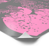 Das Great Wave Poster Pink & Grau (Ecke)
