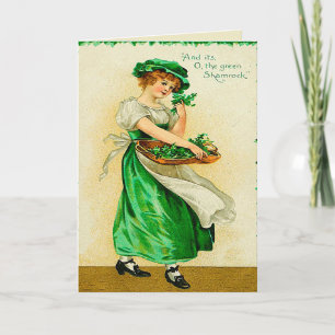 Das Green Kleeblatt Vintag St. Patrick's Day Card Einladung